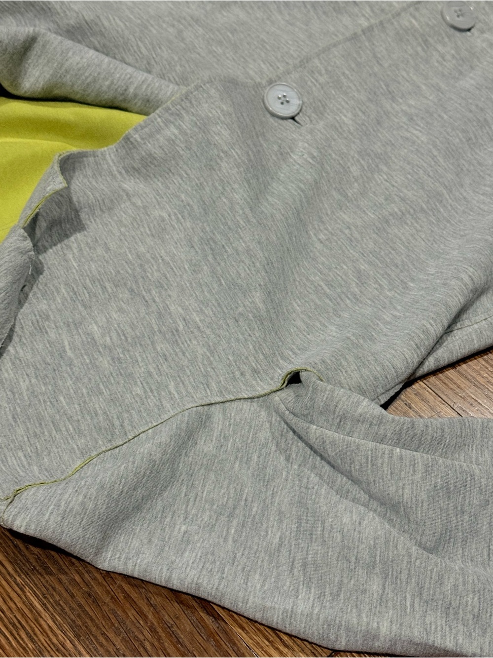 Carolina Belle Light Gray Trench Coat with Lime Accents - Picture 10 of 11